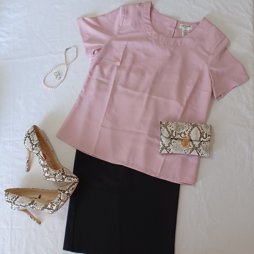 Liz Baker petite pink blouse